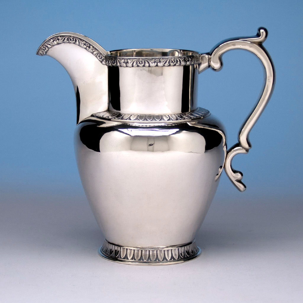 The Lefferts Family Gale, Wood & Hughes Coin Silver Water Pitcher, NY - 1845 Gale, Wood & Hughes Coin Silver Water Pitcher, NY 1845