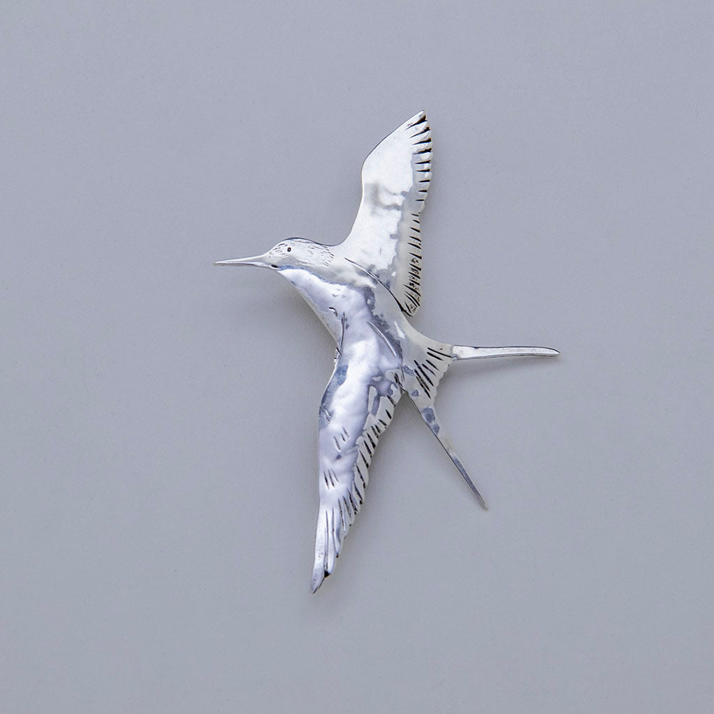 Stavre Gregor Panis Arts & Crafts Sterling Silver Tern Brooch, Falmouth, MA, c. 1950s