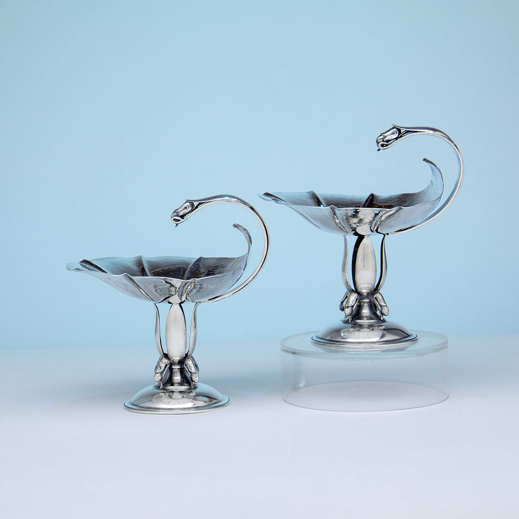 Pair of Carl Poul Petersen 'Blossom' Design Compotes, Montreal, Canada, Mid 20th Century