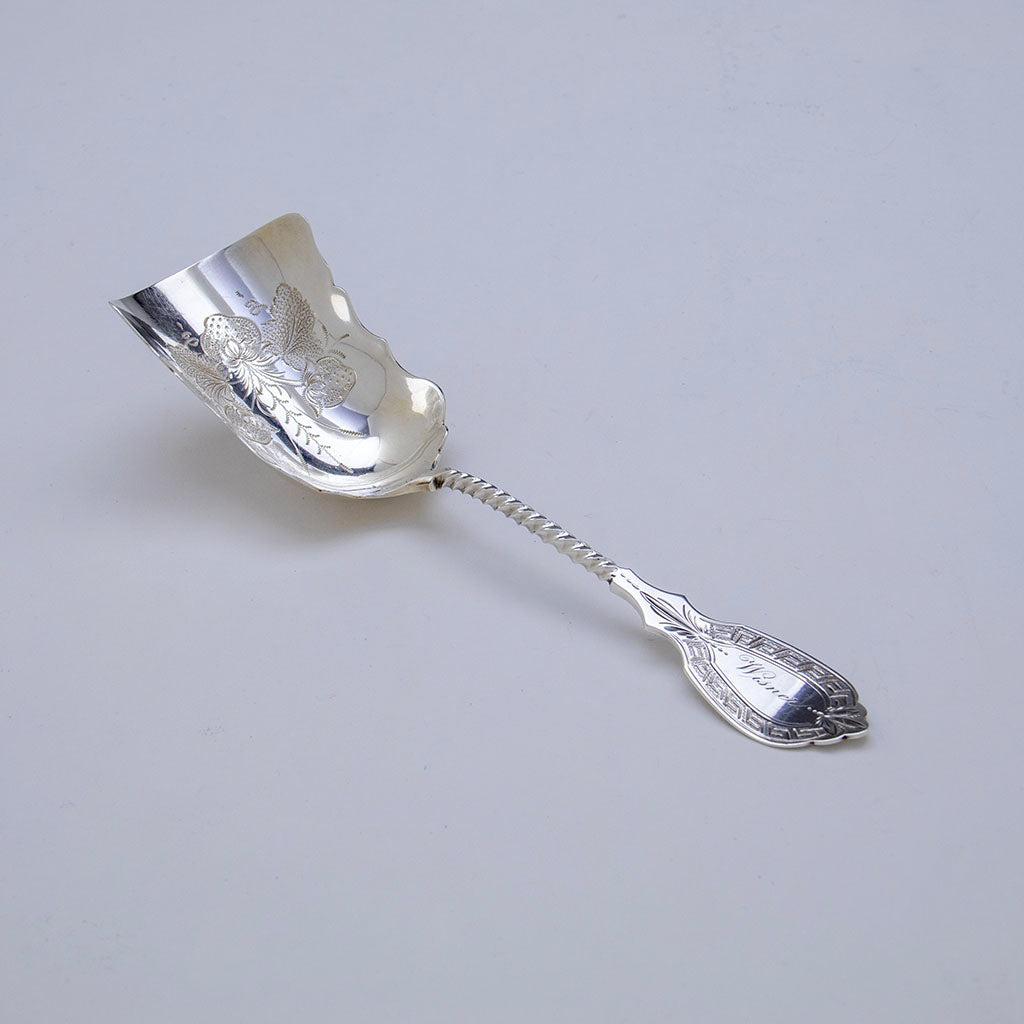 Albert Coles Antique Coin Silver Berry Scoop, NYC, NY, c. 1860s