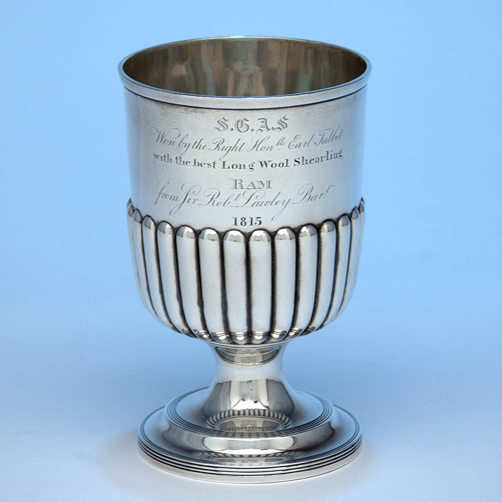 English Antique Sterling Silver Agricultural Fair Trophy by William Bateman, London, 1815
