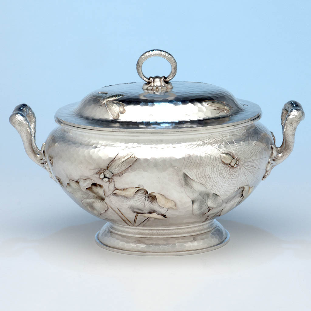 Dominick & Haff Antique Sterling Silver Aesthetic Movement Covered Tureen, New York - 1881