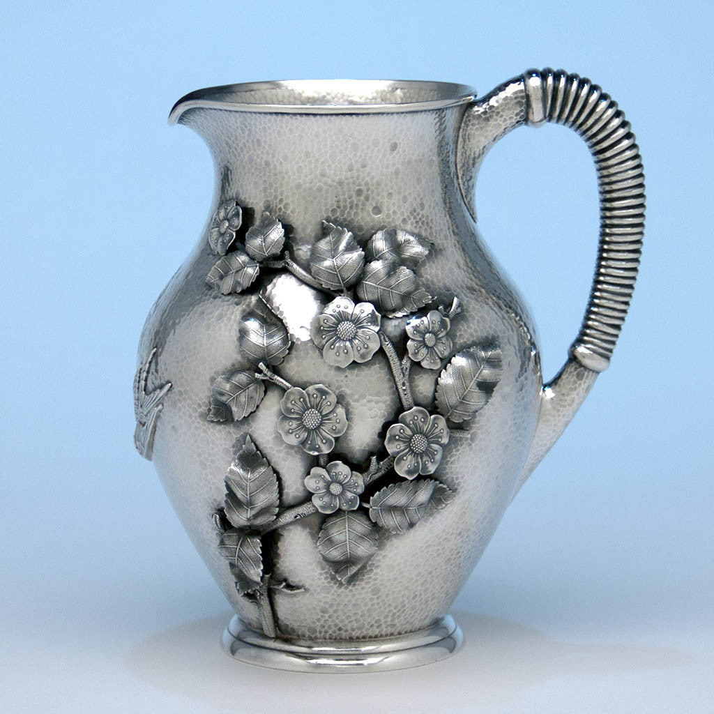 George C. Shreve & Co Antique Sterling Silver Aesthetic Movement Water Pitcher, San Francisco, c. 1880's