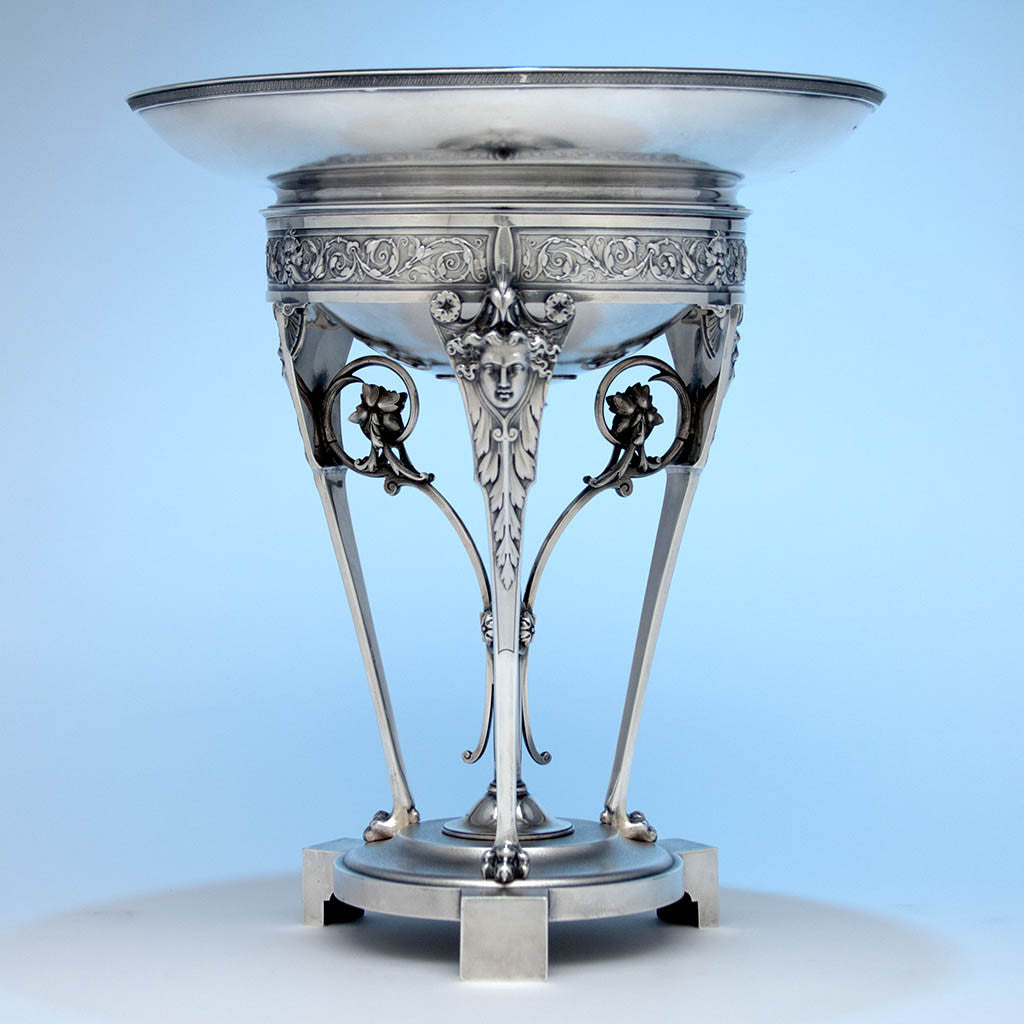 Gorham Mfg. Co. Antique Coin Silver Figural Centerpiece or 'Fruit Stand', Providence, RI, c. 1867