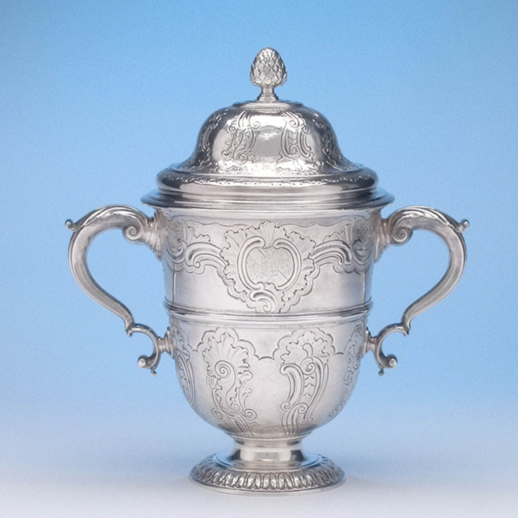 Peter Taylor - The Breton Family George II Sterling Silver English Rococo Two Handled Cup and Cover, London, 1741/42, bearing the arms of Breton for Eliab Breton of Norton Hall, Norton, Northamptonshire and Forty Hall, Enfield, Middlesex