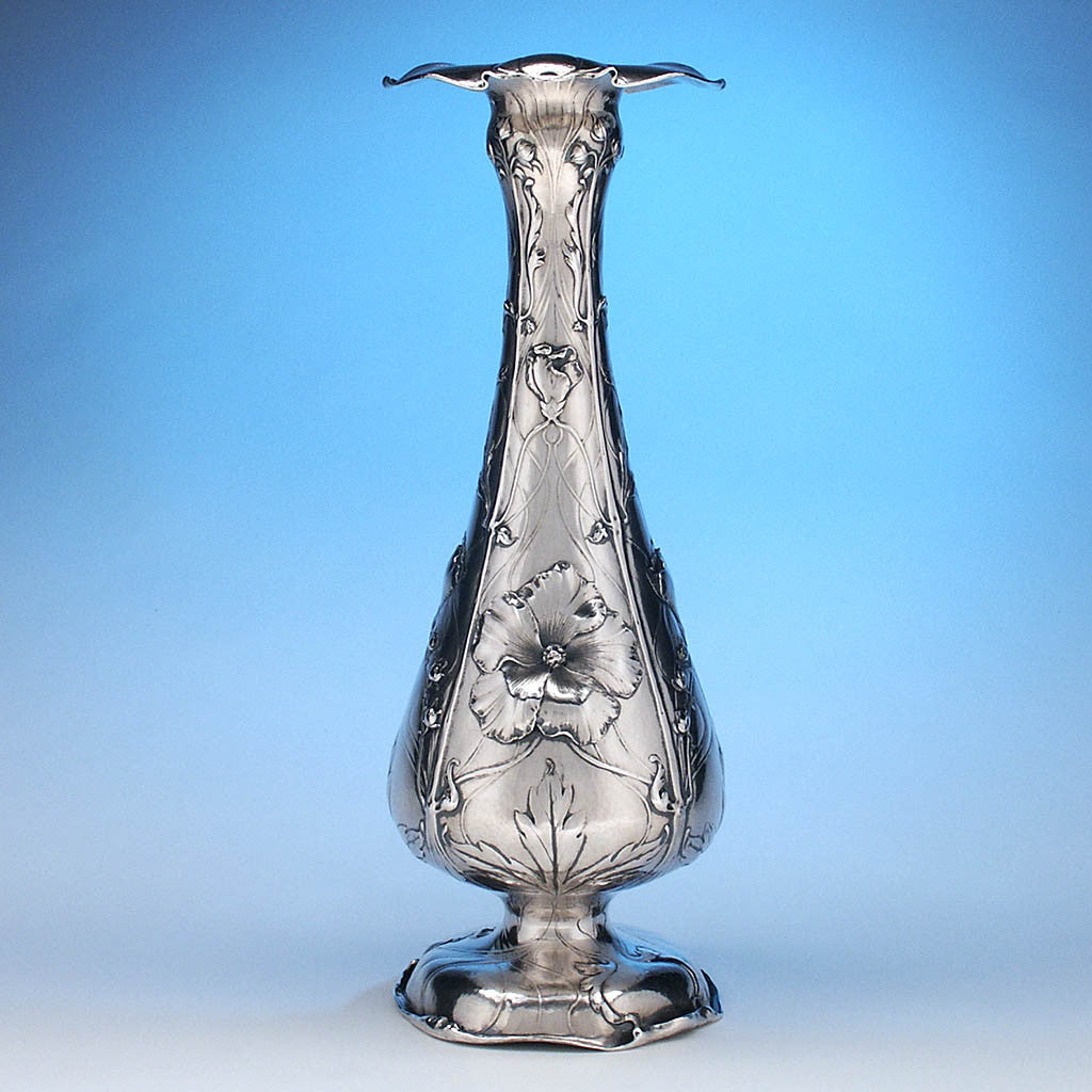 Reed & Barton Extremely Rare Art Nouveau .950 Silver Vase, Providence, RI, c. 1900