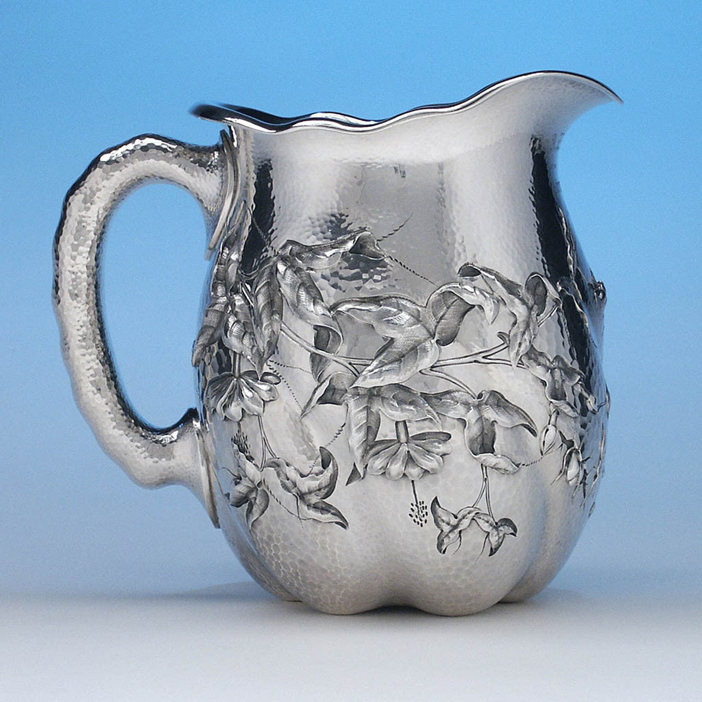 Dominick & Haff Sterling Intaglio Chased Aesthetic Movement Presentation Water Pitcher, c. 1883