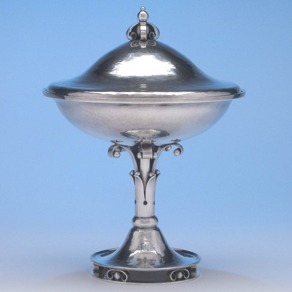 Joel F. Hewes Sterling Silver Covered Compote, Titusville, PA, c. 1927, probably exhibited at the Boston Society of Arts & Crafts 1927 Tricennial Exhibition