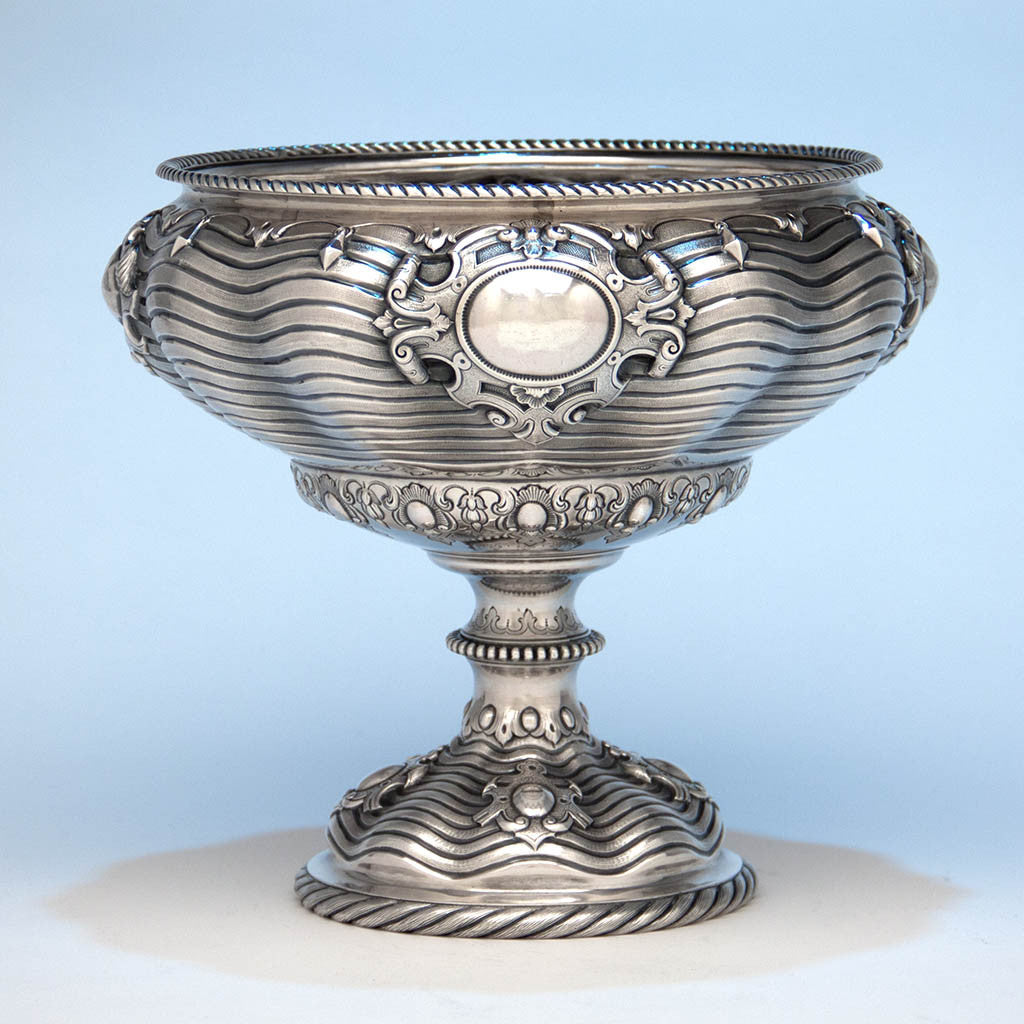 Grosjean & Woodward Antique Sterling Silver Centerpiece Bowl, Retailed by Tiffany & Co., New York City, 1854-65
