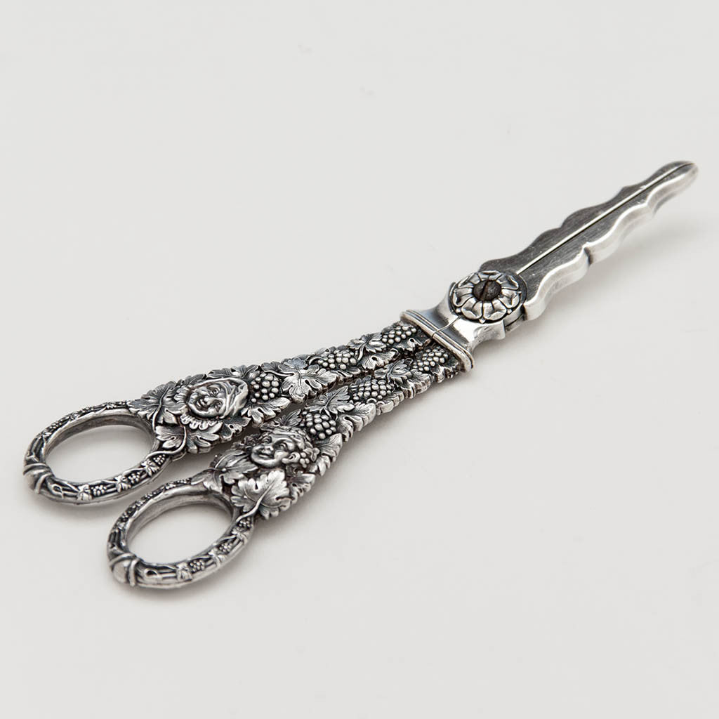 George IV Antique Sterling Silver Grape Shears by John Reily, London, 1823/24