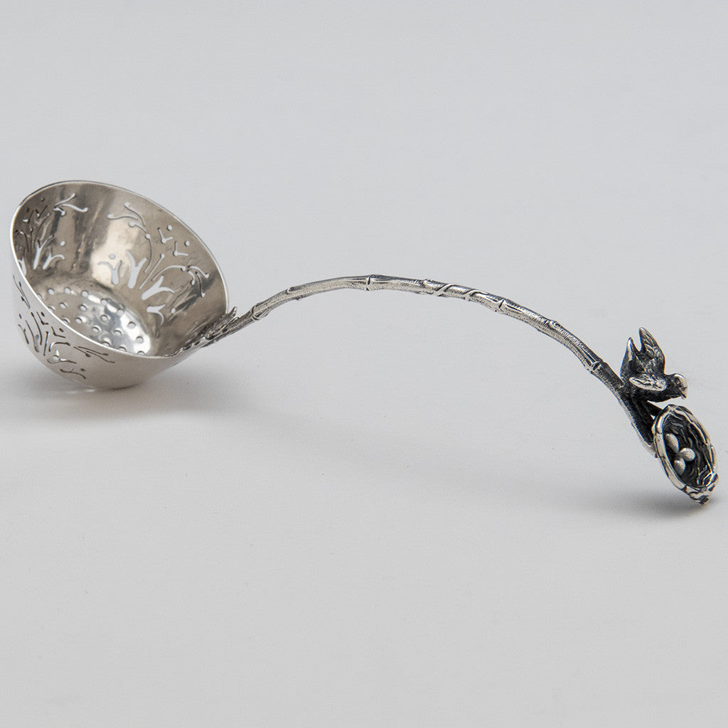 Gorham "Bird's Nest" Antique Sterling Silver Pierced Ladle, Providence, RI, c. 1870