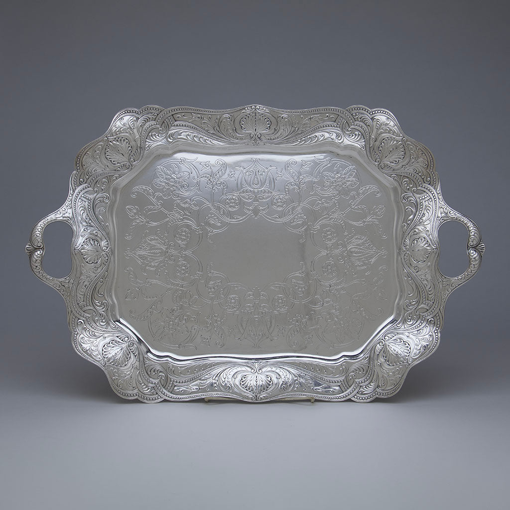 Gorham Antique Sterling Indo-Persian Style Silver Tray, Providence, RI, 1896