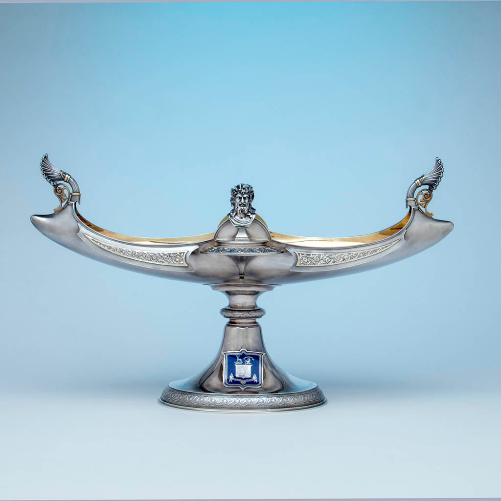 Whiting Antique Sterling Silver Figural Centerpiece, NYC, c. 1875-80