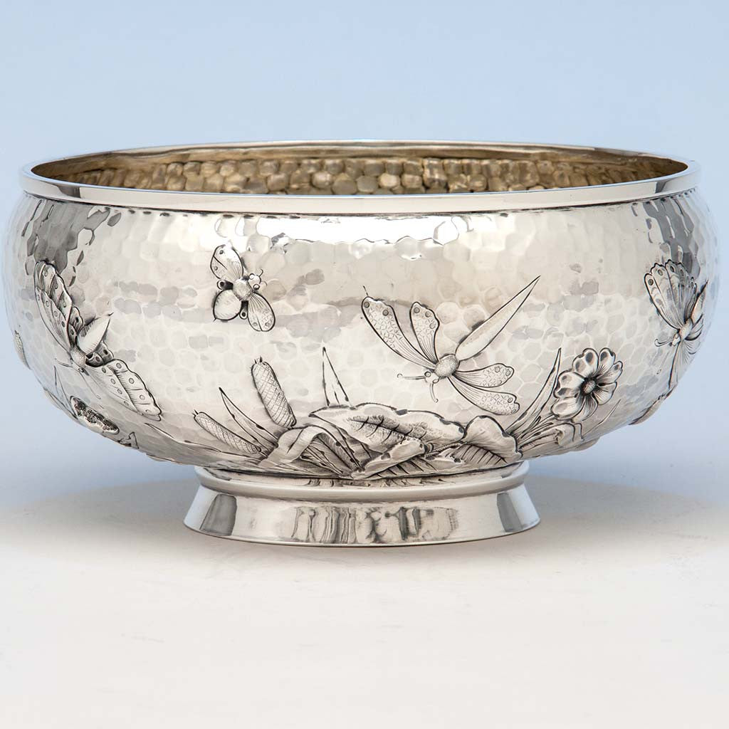 Peter L. Krider Antique Aesthetic Movement Sterling Silver Salad or Fruit Bowl, Philadelphia, PA, c. 1880's