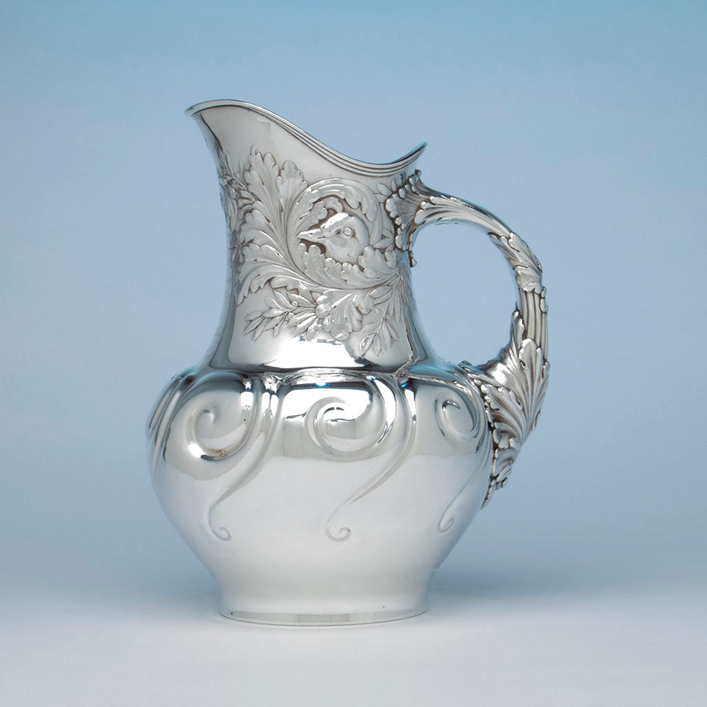 Whiting Antique Sterling Silver Tuxedo Park Trophy Pitcher, NYC, NY, 1887