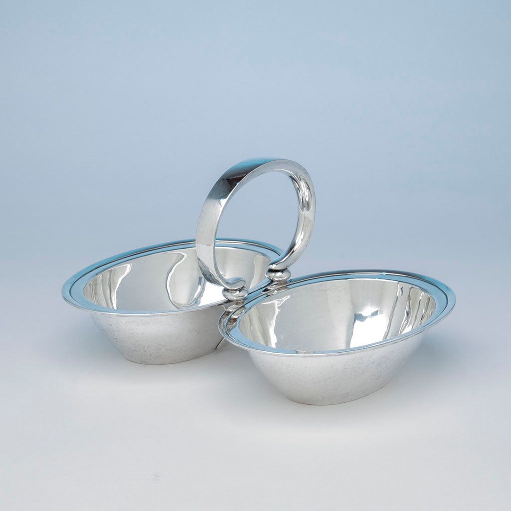 Porter Blanchard Sterling Silver Double-Serving Dish, Burbank, CA, 1923-33