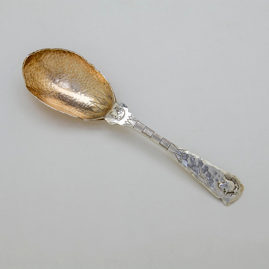 Shiebler 'Homeric' (Medallion) Antique Sterling Silver Large Serving Spoon, New York City, c. 1880s