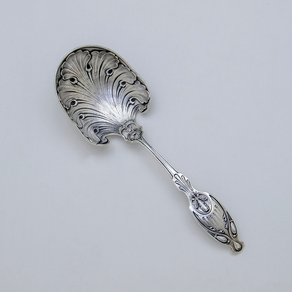 Gorham Antique Sterling Silver 'H' Pattern Serving Spoon, Providence, RI, c. 1905