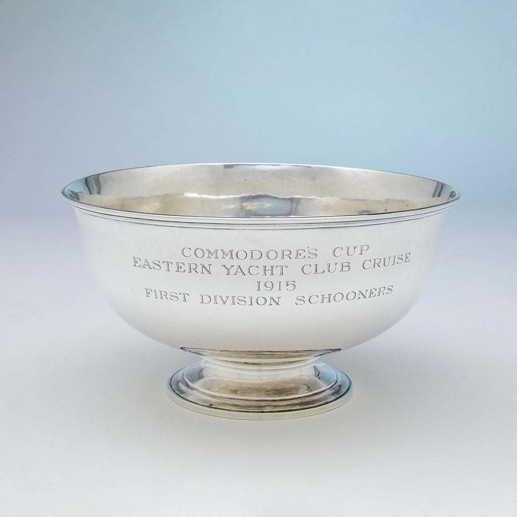 Arthur Stone Arts & Crafts Sterling Commodore's Cup Yachting Trophy, Gardner, MA, 1915