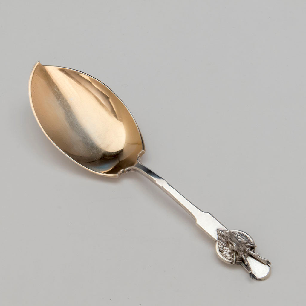 Gorham 'Saxon Stag' Coin Silver Ice Cream Slice, Providence, RI, c. 1855-67