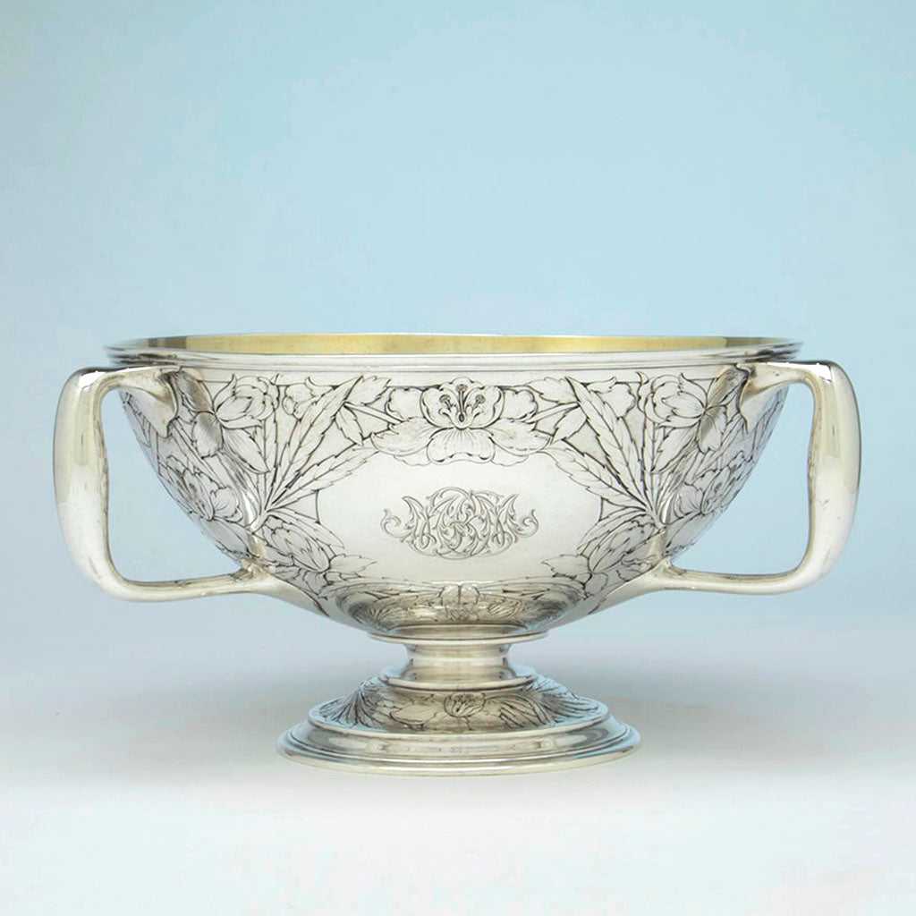 Gorham Antique Sterling Silver 'Sample' Punch Bowl from the Metcalf family, Providence, RI, 1908