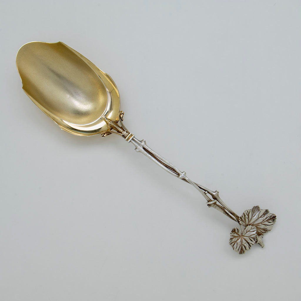 Wood & Hughes Antique Sterling Aesthetic Serving Spoon, NYC, c. 1870s
