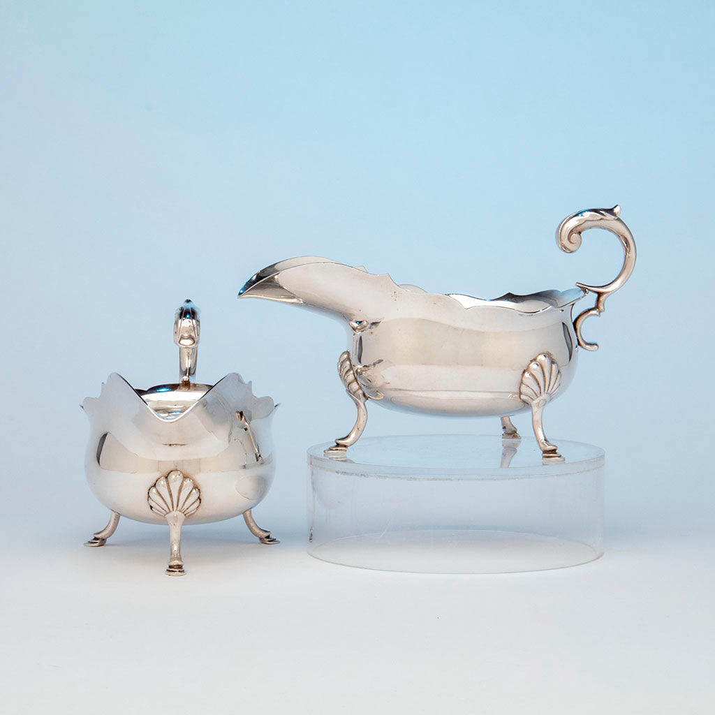 Vincent Laforme Pair of Coin Silver Sauce Boats, Boston, 1865