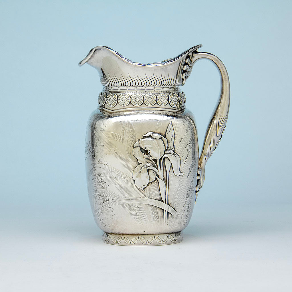 Whiting Antique Sterling Silver Japonesque Trophy Pitcher, NYC, NY, c. 1883