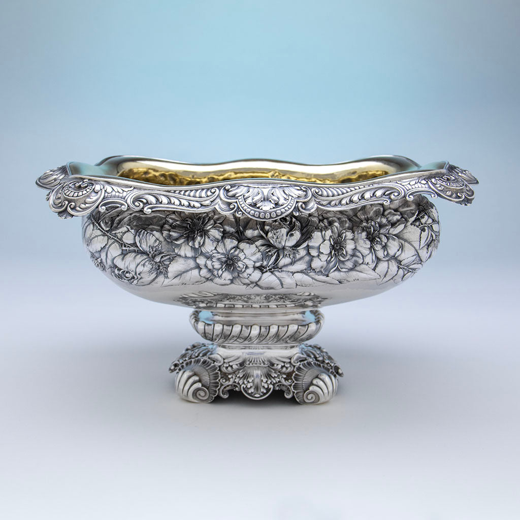 Gorham Antique Sterling SIlver The Rose Service Punch Bowl made for the 1893 Chicago World's Fair, Providence, RI, c. 1892