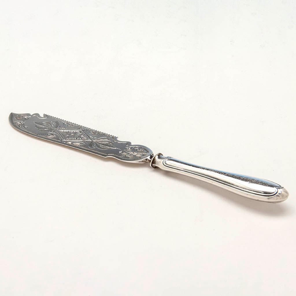 Albert Coles Antique Coin Silver Cake Knife, New York City, c. 1850's