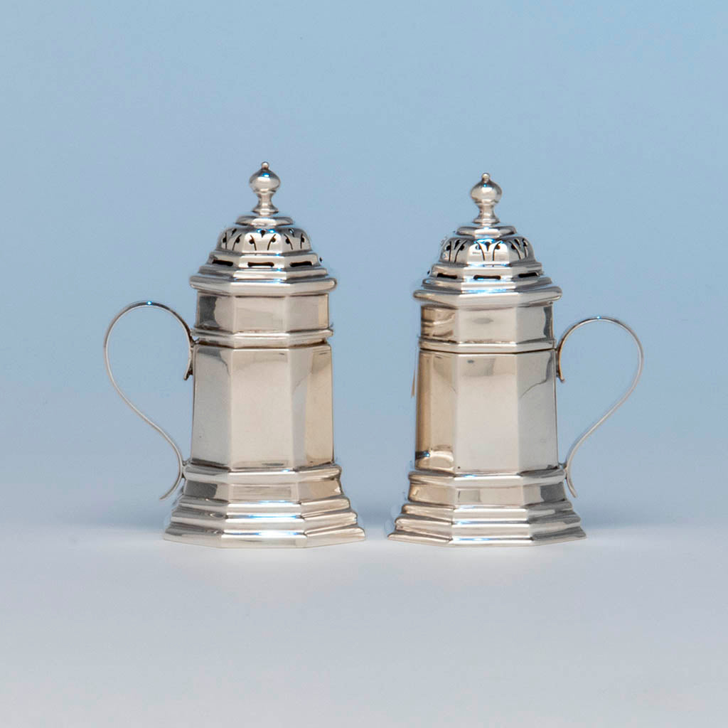 English Pair of Sterling Silver Shakers, London, 1959/60