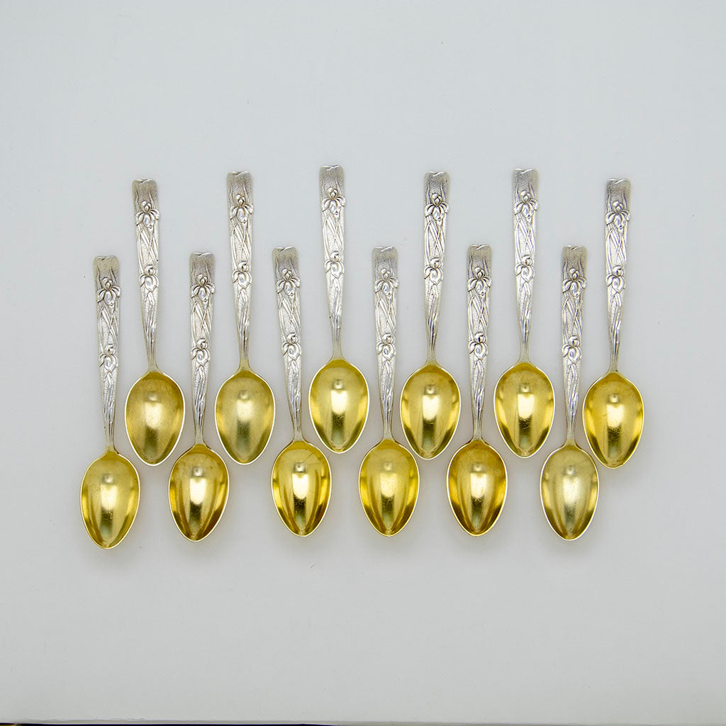 Tiffany Antique Sterling Vine Coffee Spoons, NYC, NY, c. 1870s