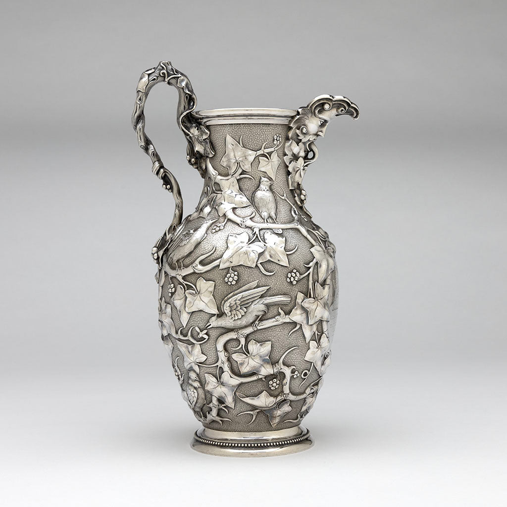 Profile of William Bogert for Tiffany &amp; Co Antique Sterling Silver Ewer, New York City, c. 1870