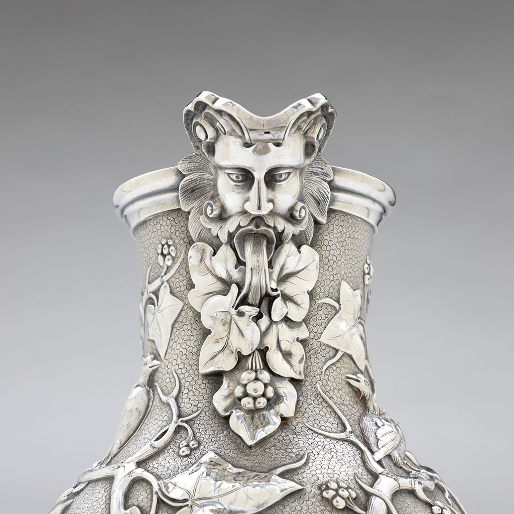 Spout to William Bogert for Tiffany &amp; Co Antique Sterling Silver Ewer, New York City, c. 1870