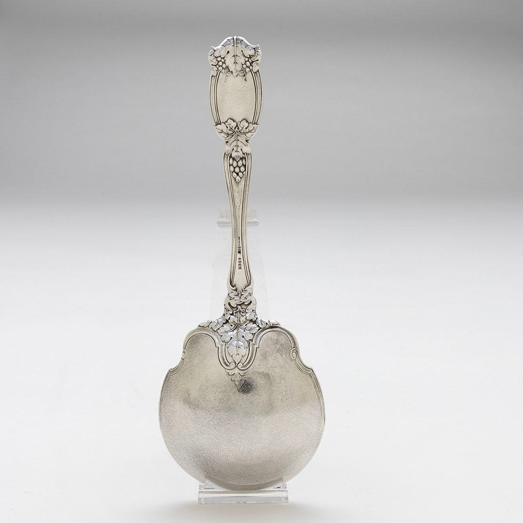 Back of Gorham &#39;H&#39; Pattern Antique Sterling Silver Art Nouveau Serving Spoon, c. 1900