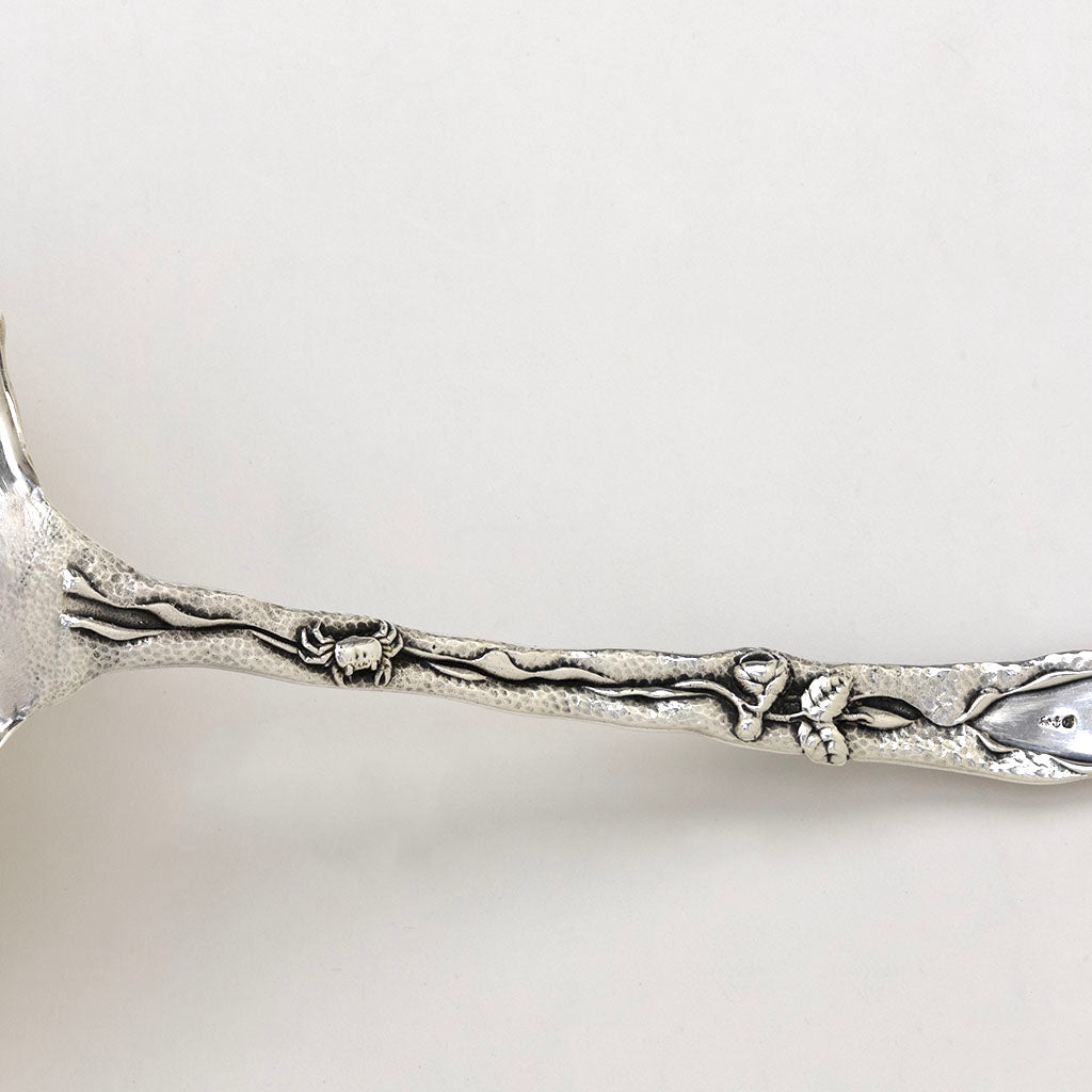 Crab on Gorham Antique Sterling Silver &#39;Hizen&#39; Pattern Soup Ladle, Providence, RI, c. 1880