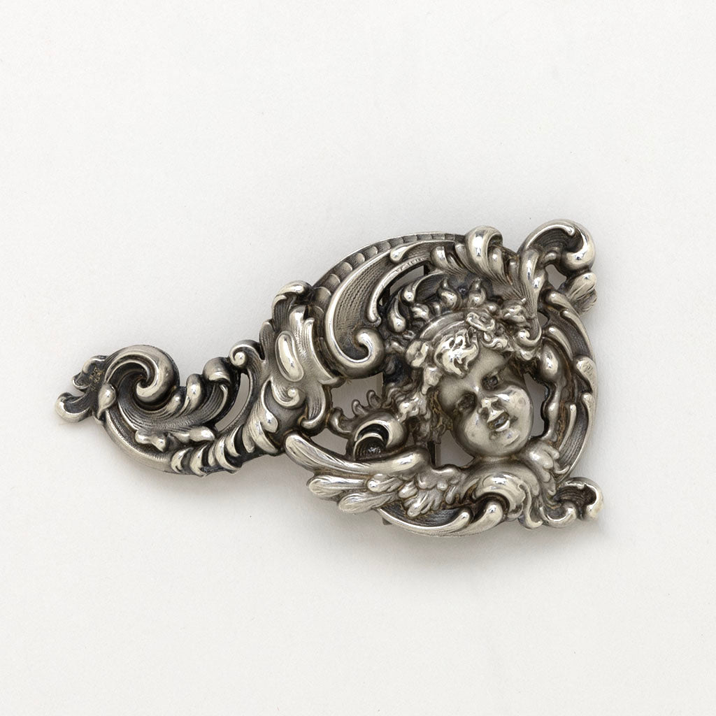 Left buckle of William B. Kerr Antique Sterling Silver Buckle, Newark, NJ, 1900-1910