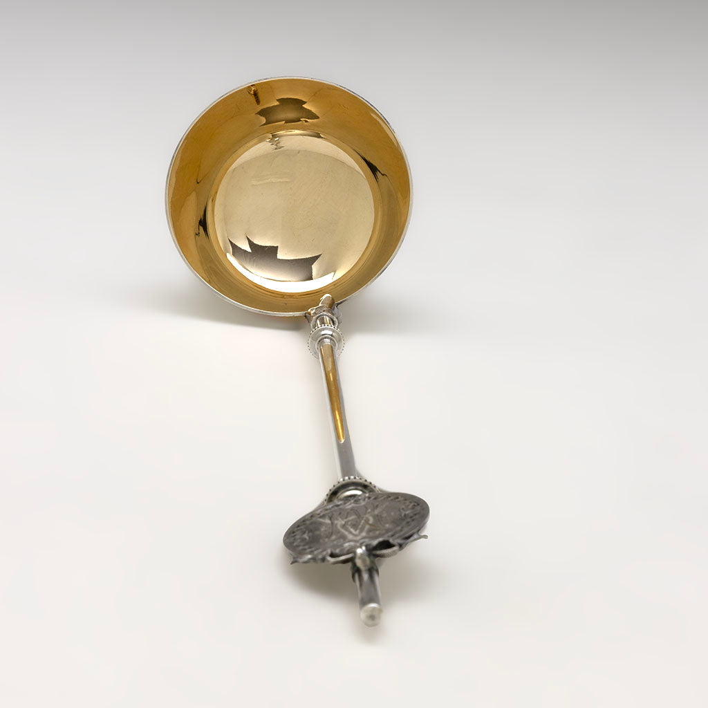 Bowl interior of Gorham &#39;Lady&#39; Pattern Antique Sterling Silver Soup Ladle, Providence, RI, c. 1868