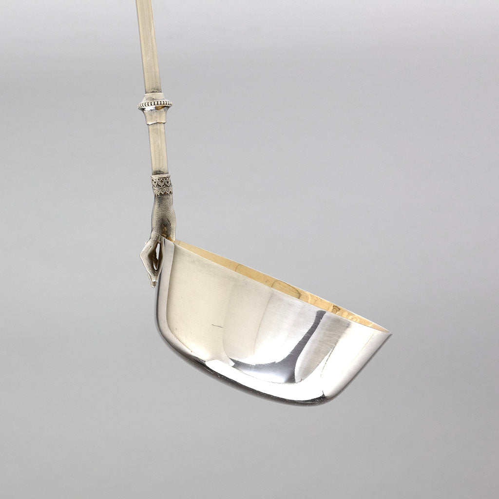 Right bowl view of Gorham &#39;Lady&#39; Pattern Antique Sterling Silver Soup Ladle, Providence, RI, c. 1868