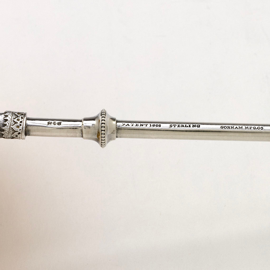 Marks on Gorham &#39;Lady&#39; Pattern Antique Sterling Silver Soup Ladle, Providence, RI, c. 1868