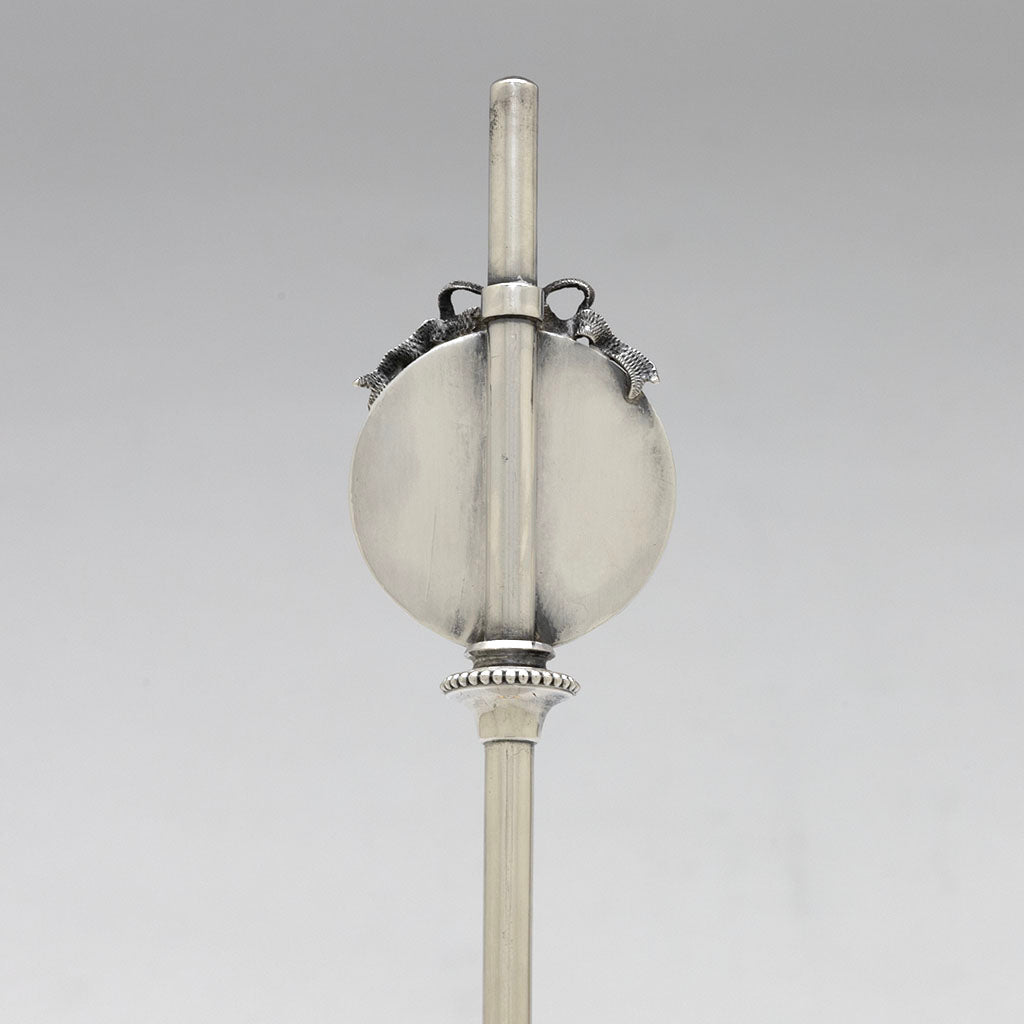 Top handle back of Gorham &#39;Lady&#39; Pattern Antique Sterling Silver Soup Ladle, Providence, RI, c. 1868