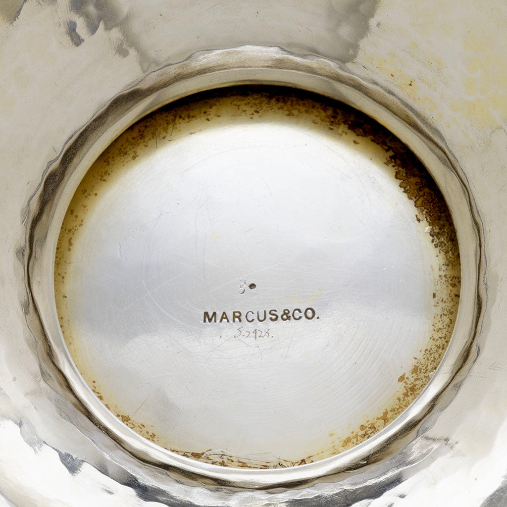 Marks on Marcus &amp; Co Sterling Silver and Turquoise 2-handled Condiment Dish, NYC, NY, c. 1902-17