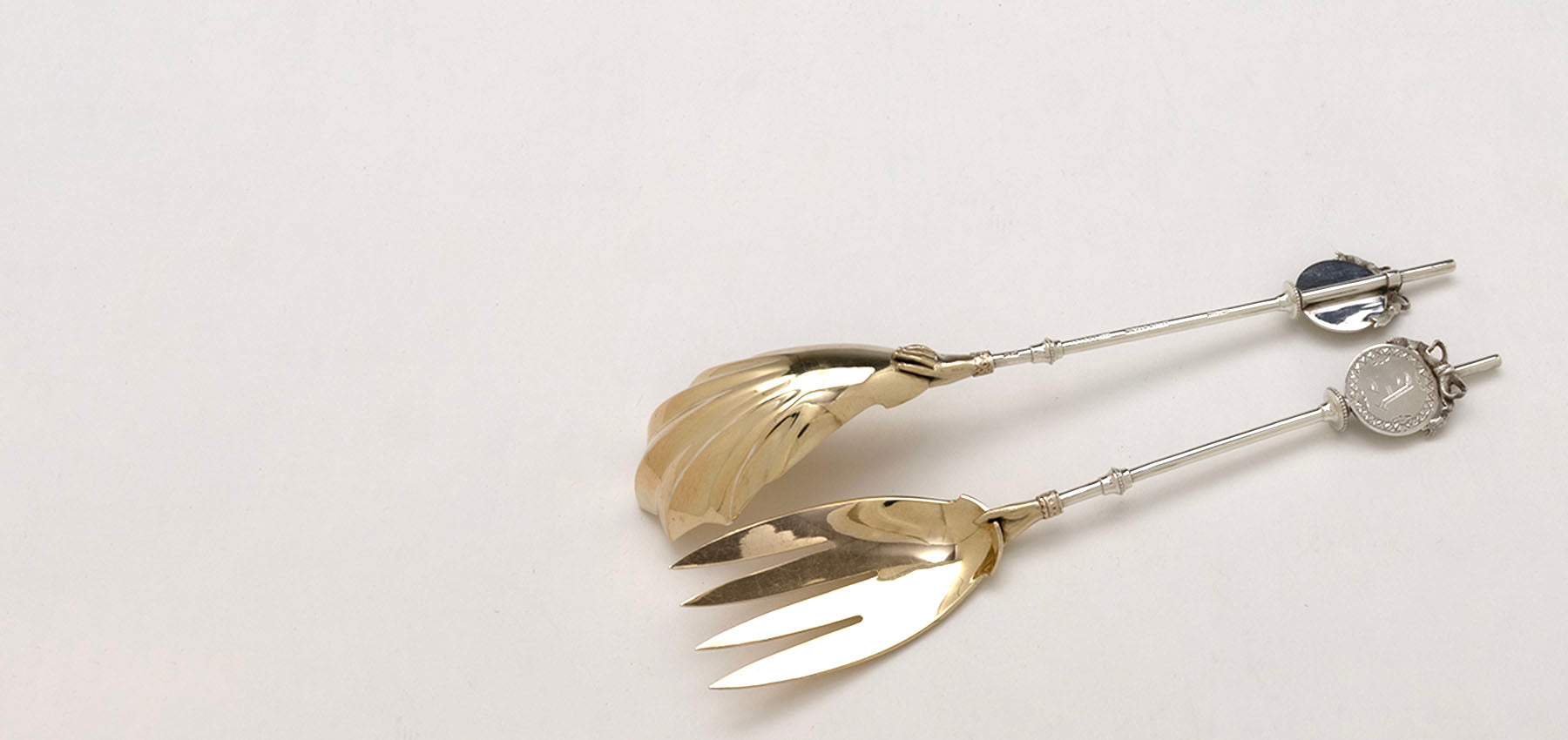 Gorham "Lady's" Pattern Antique Sterling Silver Salad Set, Providence, RI, c. 1868