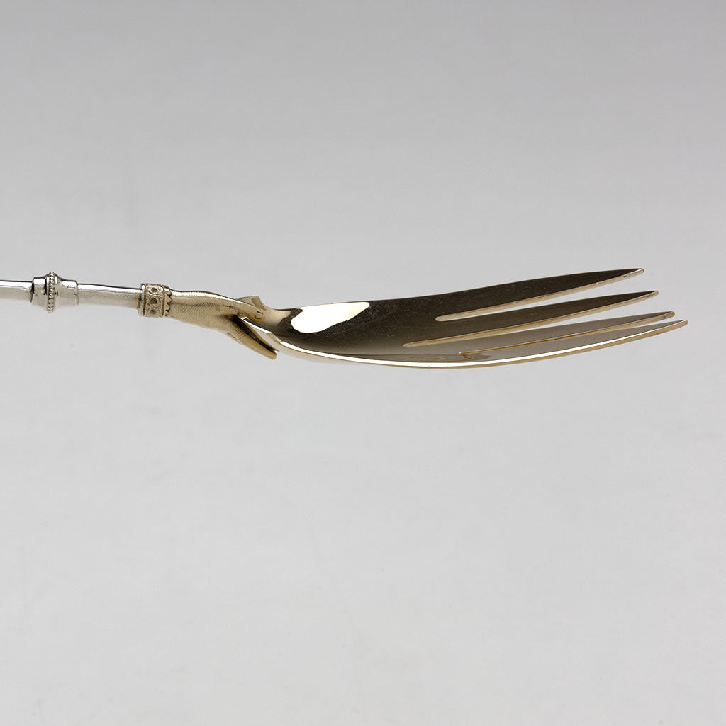 Fork tines to Gorham &quot;Lady&#39;s&quot; Pattern Antique Sterling Silver Salad Set, Providence, RI, c. 1868