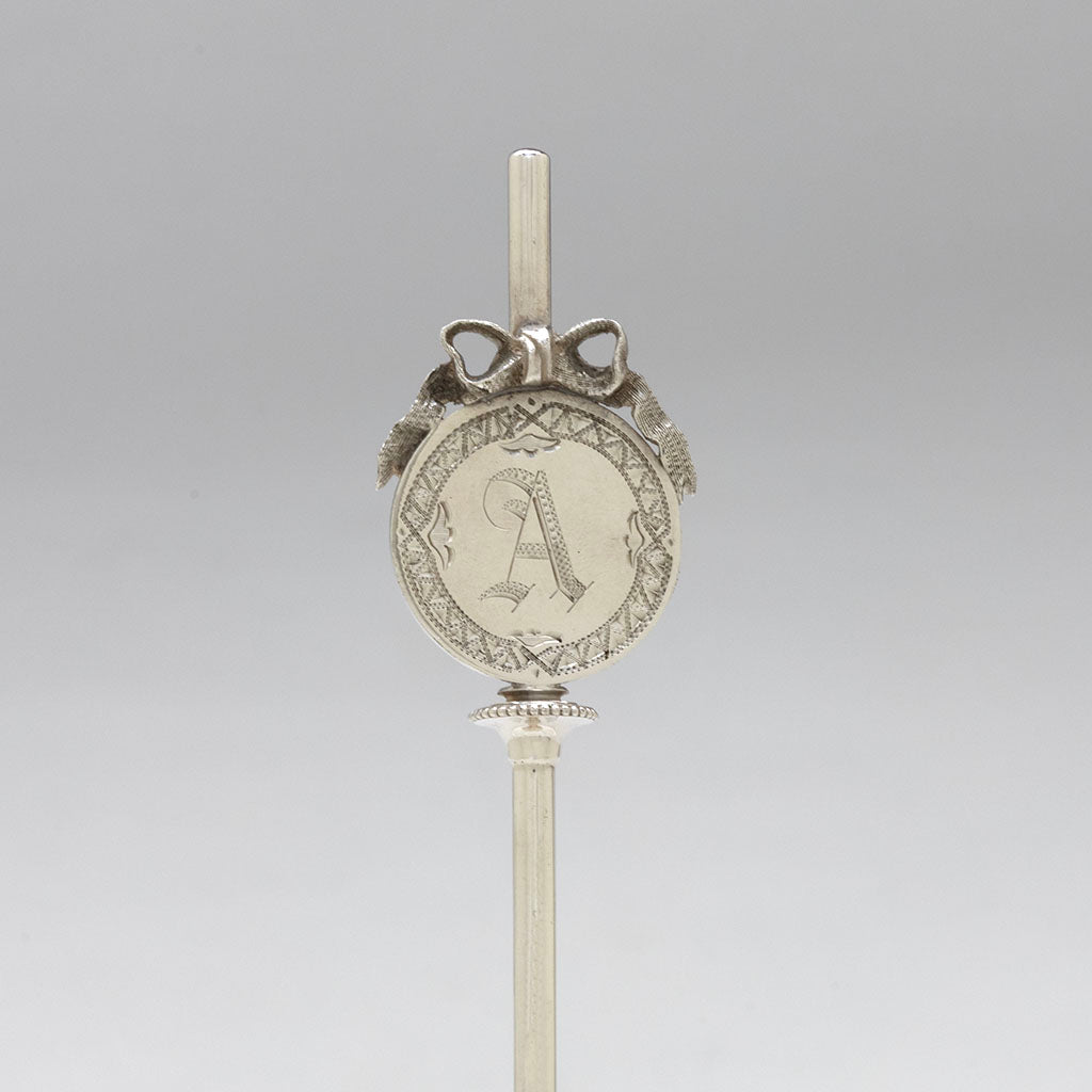 Monogram on Gorham &quot;Lady&#39;s&quot; Pattern Antique Sterling Silver Salad Set, Providence, RI, c. 1868