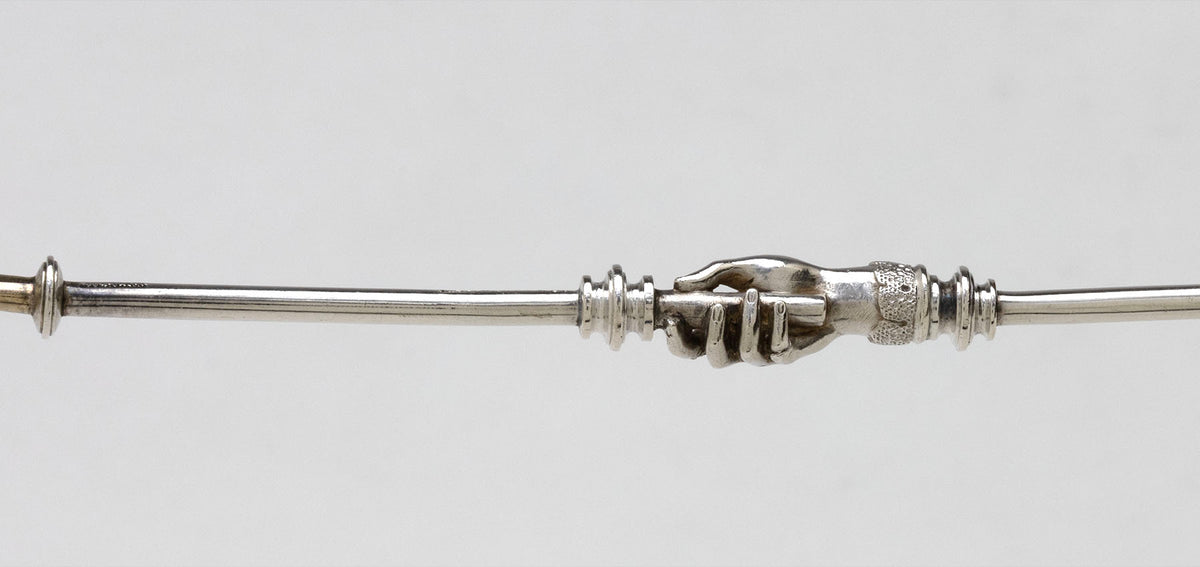 Detail of Gorham &quot;Lady&#39;s&quot; Pattern Antique Sterling Silver Double-Olive Server, Providence, RI, c. 1868