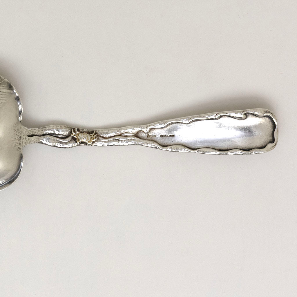 Back of slice handle of Gorham Antique Sterling Silver &#39;Hizen&#39; Pattern Fish Serving Set, Providence, RI, c. 1880