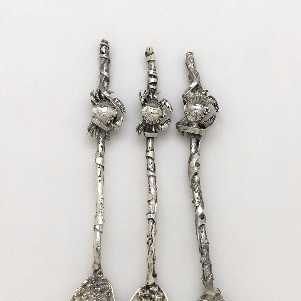 Details of Gorham Nautical Antique Sterling Silver Five O&#39;clock Tea Spoons-3, Providence, RI, c. 1888