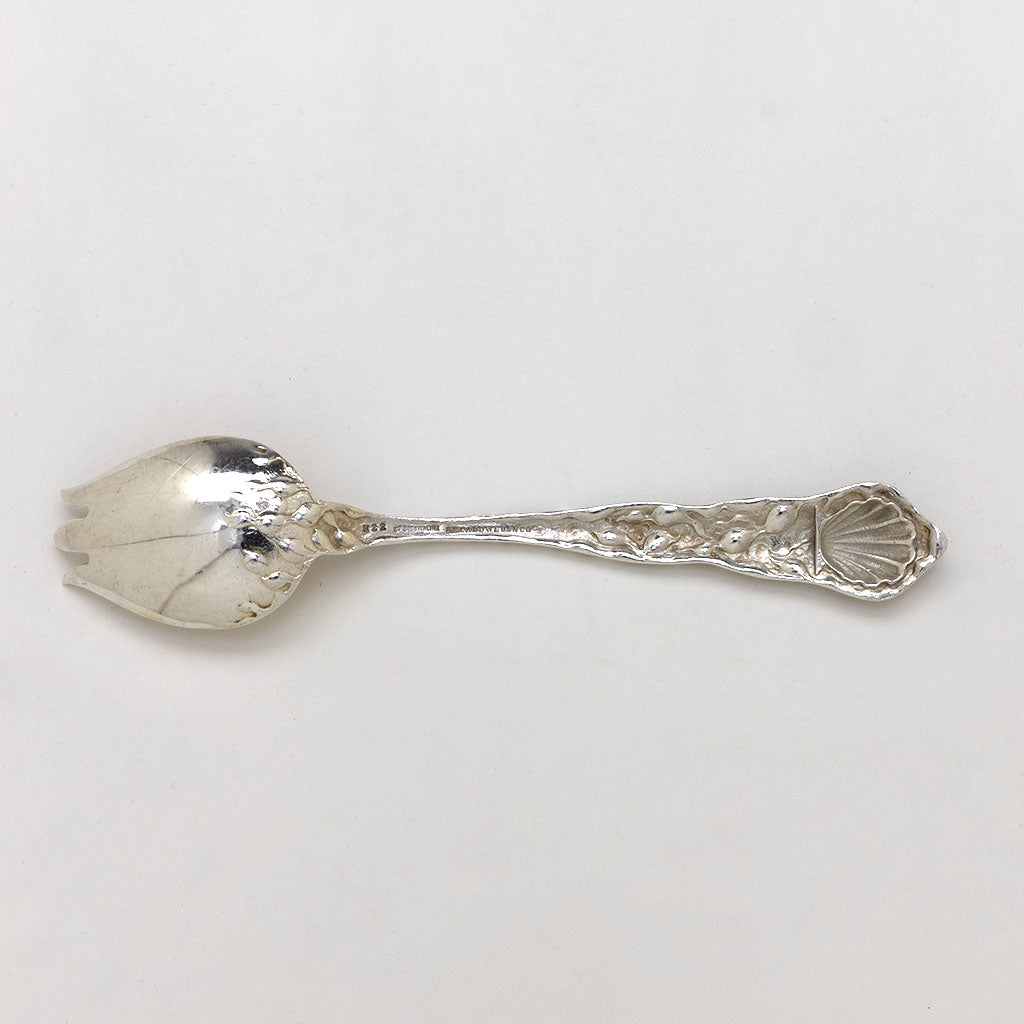 Back of Gorham &#39;H22&#39; Pattern Antique Sterling Silver Terrapin Fork, Providence, RI, c. 1880