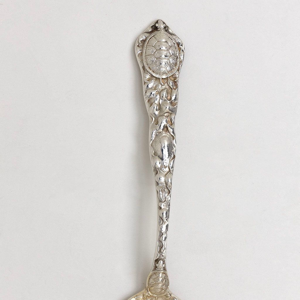 Handle to Gorham &#39;H22&#39; Pattern Antique Sterling Silver Terrapin Fork, Providence, RI, c. 1880